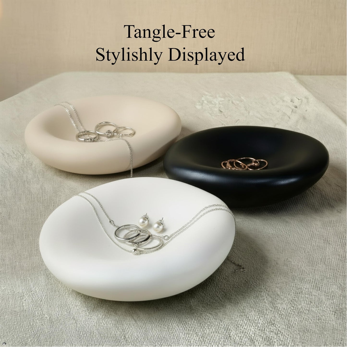 Zitiyade 6.3 Inch Cloud Bowl, Decorative Concrete Bowl for Home Decor, Key Tray for Entryway Table, Concretes Jewelry Tray, Asymmetrical Concrete Organic Bowles