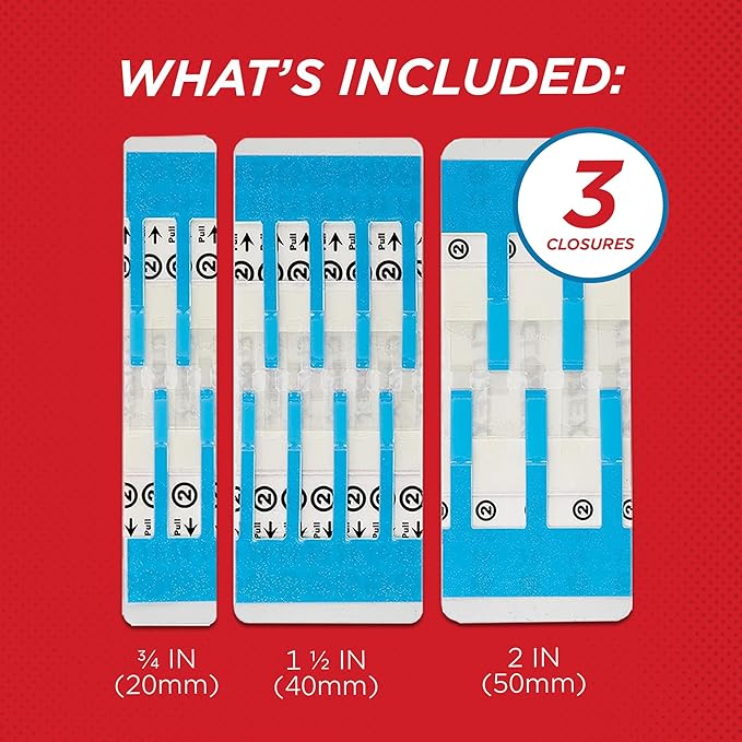 Clozex Emergency Laceration Closures - Repair Wounds Without Stitches, Skin Closure Device for 3 Individual Wounds Or Combine for Total Length of 4 1/4 Inches