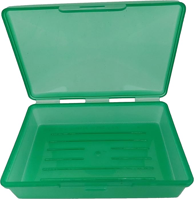 Soap Box Green, 1 Ct - Made in The USA - Soapbox with Hinged Lid and Secure Latch