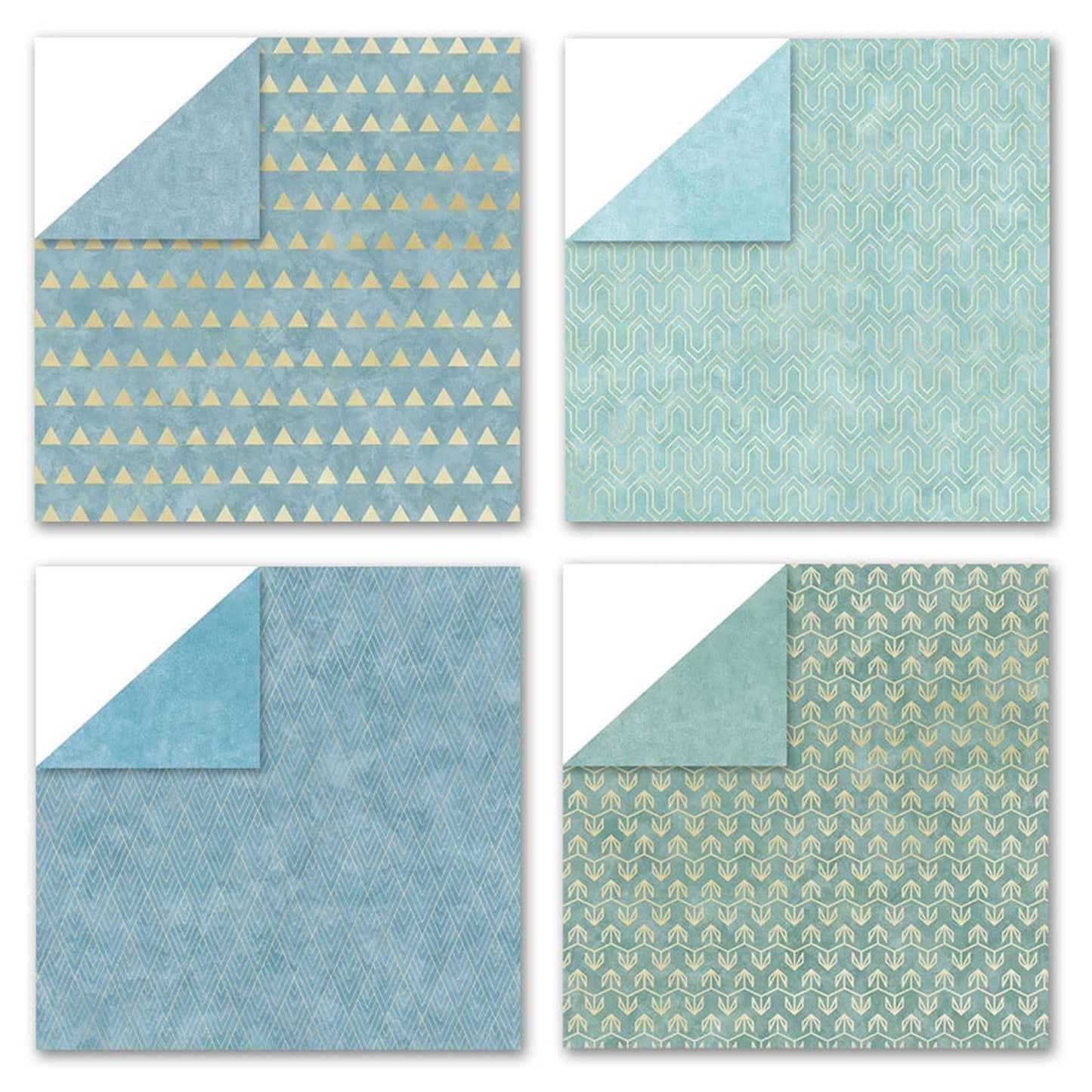 Scrapbook Paper 12x12 Inch Double Sided Patterned Paper for Scrapbooking, 24 Sheets/24 Designs Blue Decorative Craft Papers for Junk Journals DIY Cards Album Decoration