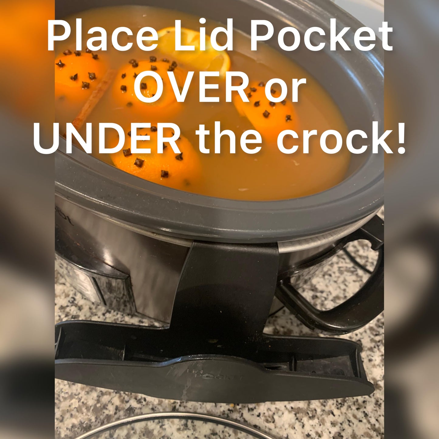 Lid Pocket Slow Cooker Lid Holder | Fits Most Slow Cookers | Keeps Countertops Clean | Crock Pot Kitchen Pot Organizer | Works With Most Crocks