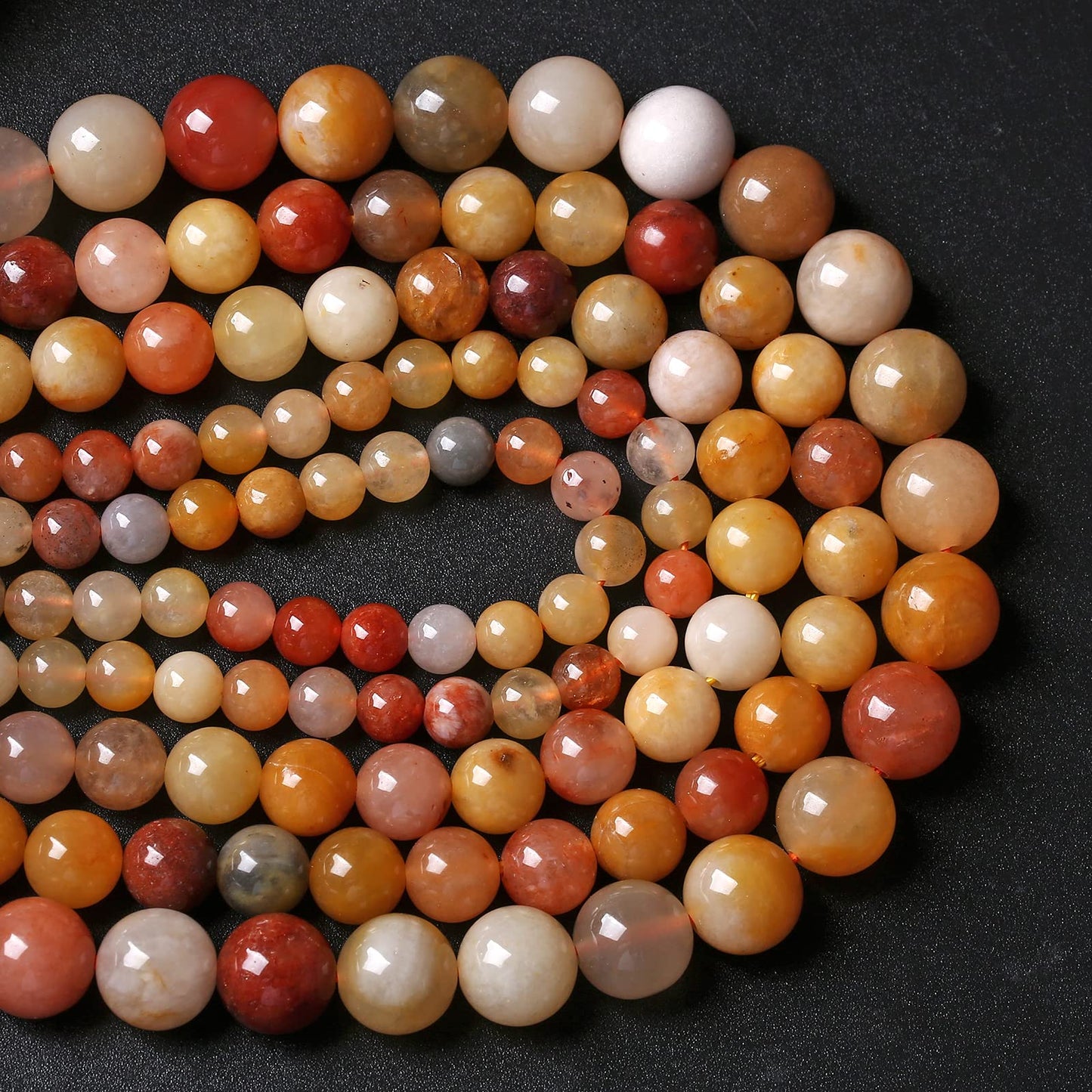 6MM 60PCS Natural Stone Golden Thread Jade Crystal Loose Beads for Jewelry Making DIY Bracelet Necklace 1 Strand 15’’