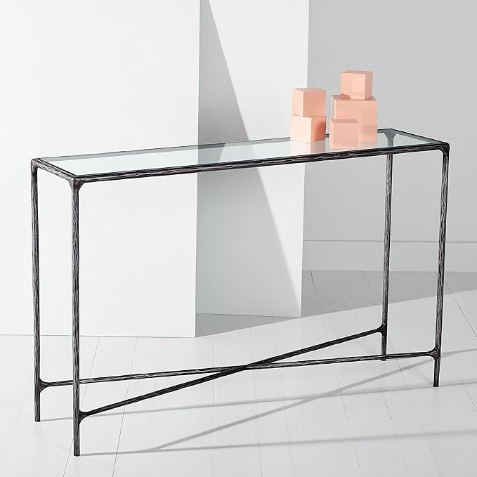 SAFAVIEH Couture Collection Jessa Black Rectangle Console Table (Fully Assembled)