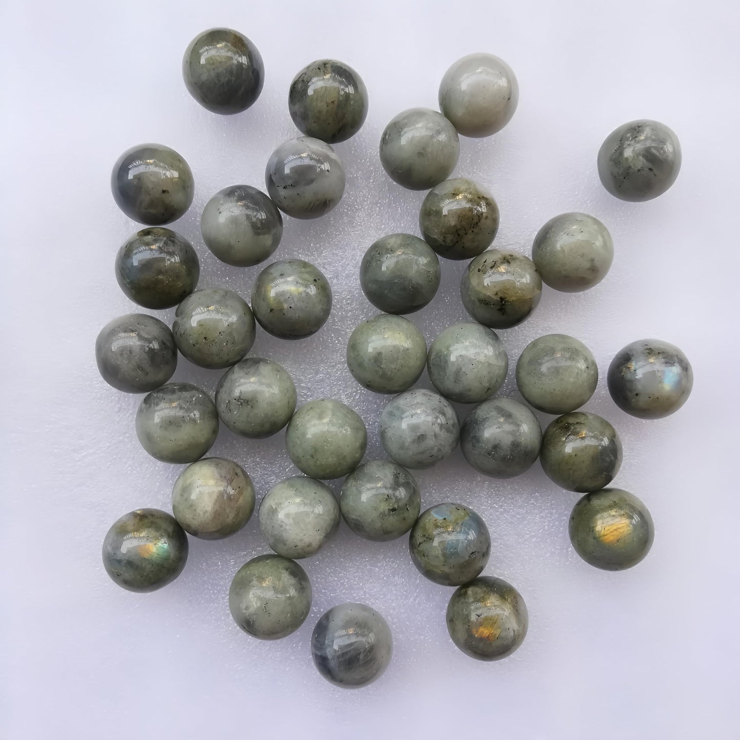 Sunshcat Natural Moonstone 0.78 Inchs Crystals and Healing Stone Ball Set,Home Desktop Feng Shui Array Decoration(7 Pieces) 