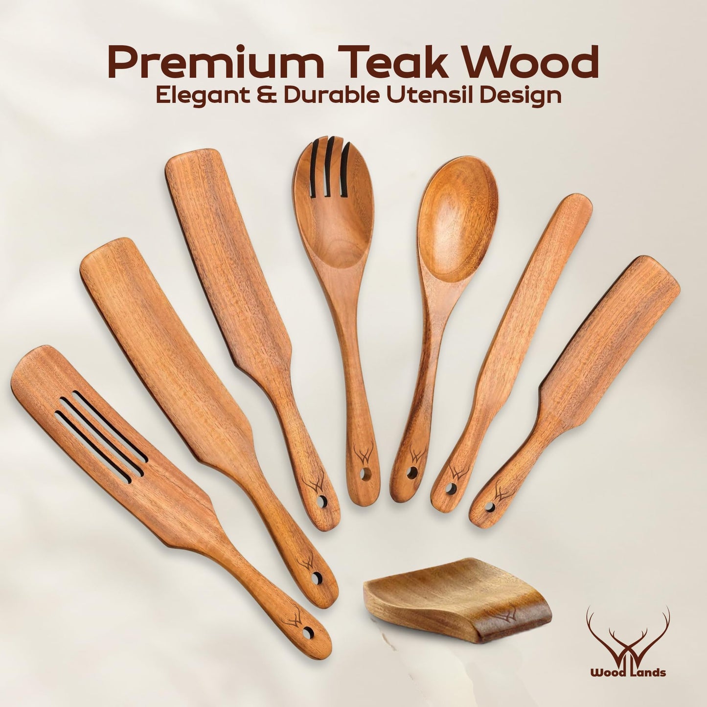 8PCS Wooden Spurtle Set for Cooking – Handmade Premium Wooden Spatula & Turner Set, Nonstick Friendly Flat Frying Utensils with Long Comfortable Handles, Durable Natural Wood Kitchen Tools