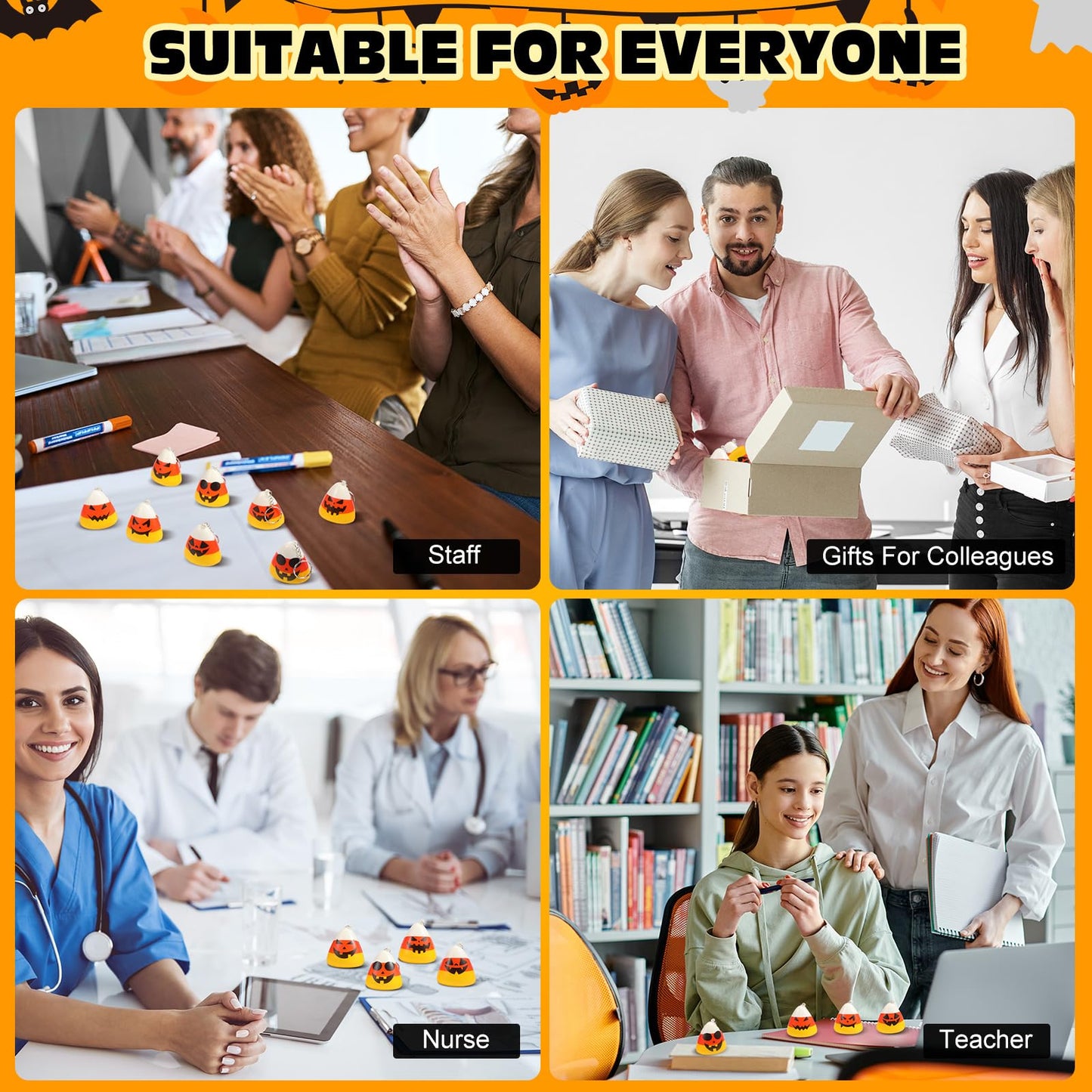 Huquary 24 Pcs Candy Corn Stress Balls Keychains 2.2 Inch Thanksgiving Party Favors Candy Corn Squeeze Balls Stress Relief Goodie Bag Filler for Fall Thanksgiving Christmas Holiday Prizes