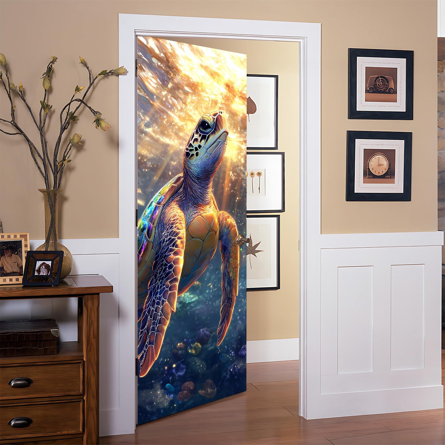 AOHMPT 3D Door Stickers, Peel and Stick Wallpaper ,Self-Adhesive Mural PVC Waterproof Wall Poster for Home Decor 30.3" W x 78.7" H
