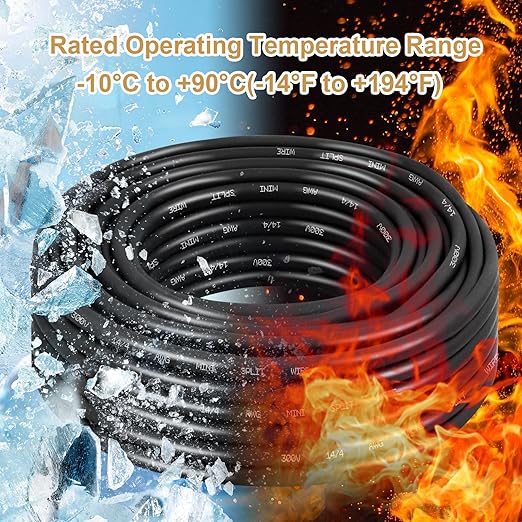 MOOKEERF 14/4 AWG Mini-Split Cable - 250FT 14 AWG 4 Conductor Control Cable 300V Stranded Oxygen-Free Pure Copper Wire for Mini Split Air Conditioner,Heat Pump,HVAC Systems and Speaker Systems