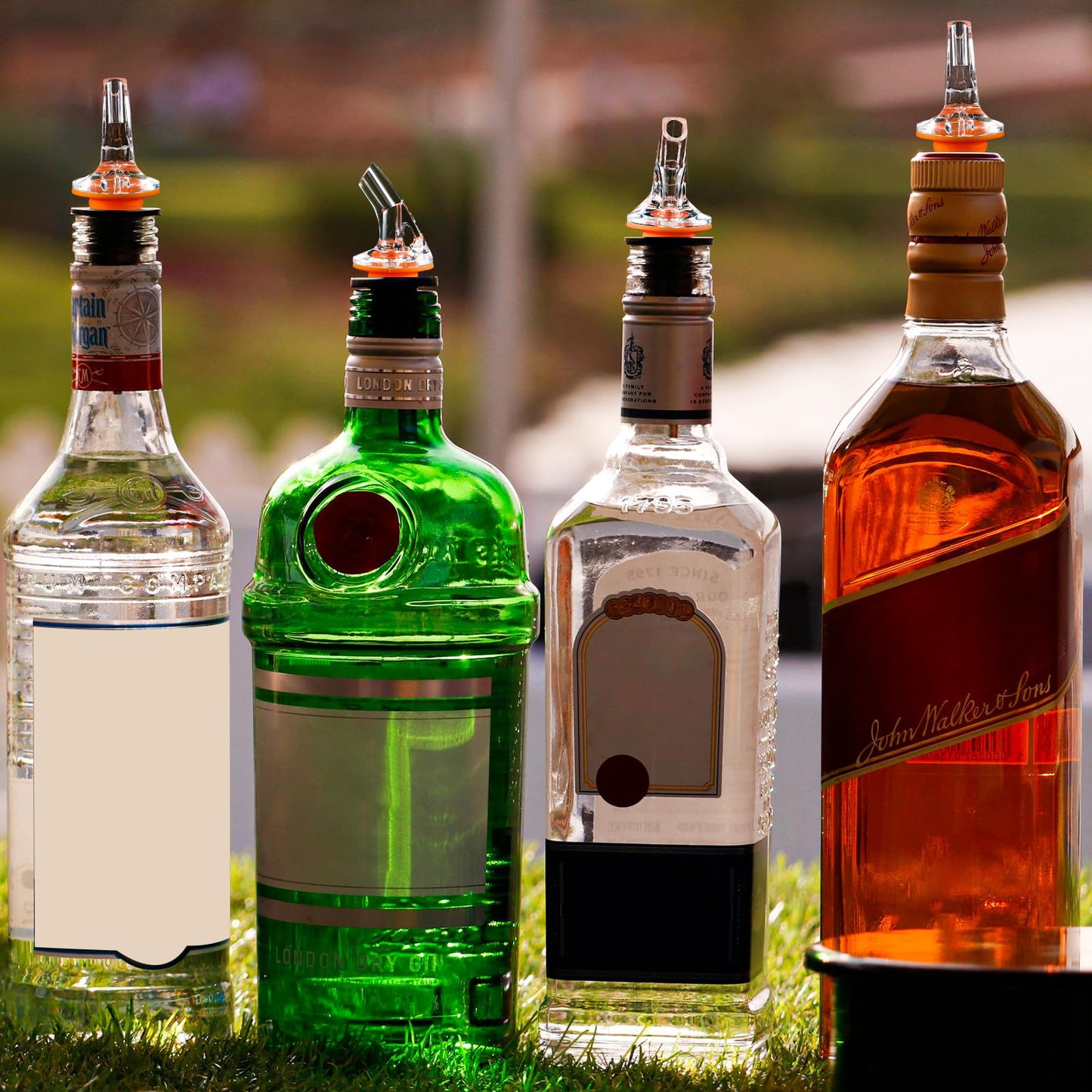 Quzzil 1 Dozen Pour Spout Large Amber Cork Pour Spout Bottle Speed Pourers Fits 750ml, 1l, 1.75l Bottles, for Liquors, Bartending Tool(Orange)