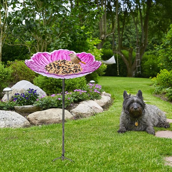 MUMTOP Glass Bird Baths for Outdoors, Bird Feeders Bowl for Garden Decor