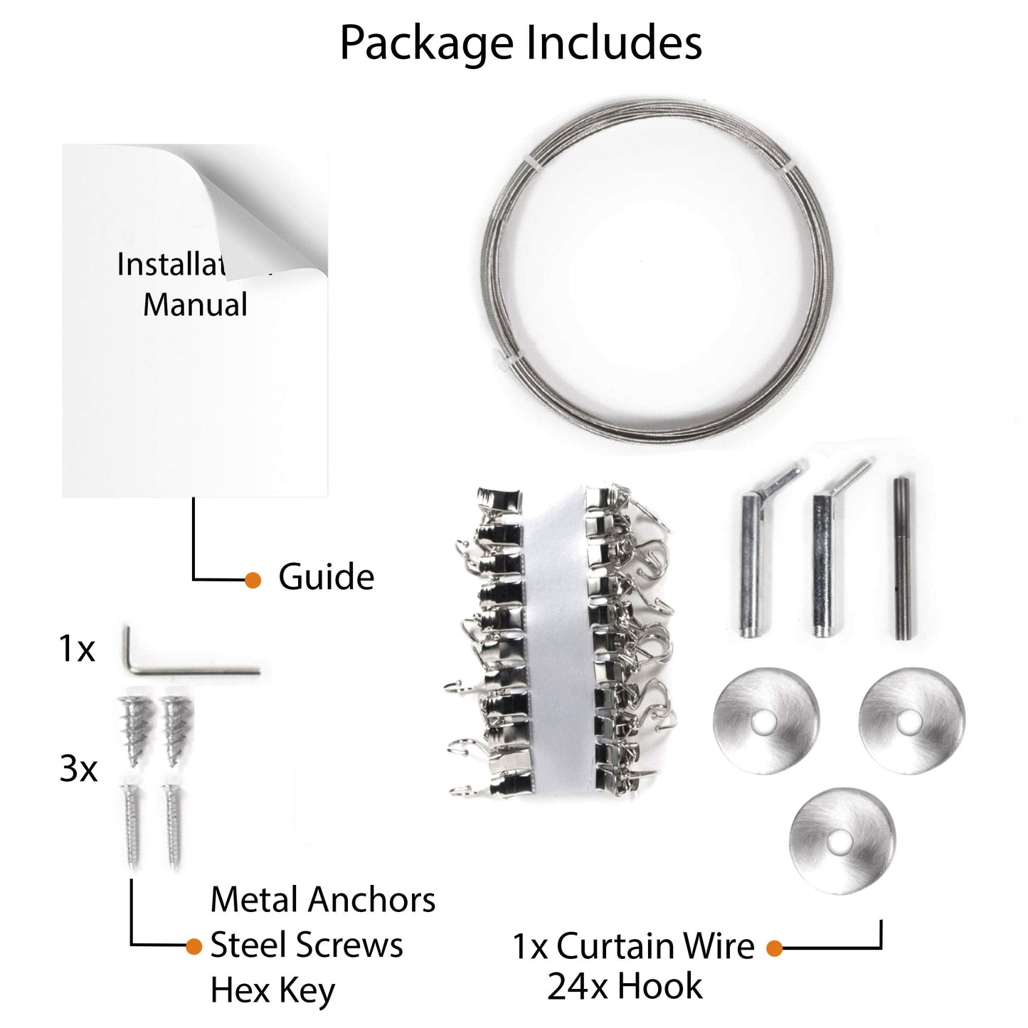 Wallniture Barre Wire Picture Hangers for Kids Crafts and Artwork, Expandable 196 Inch Wall Decor with 24 Clips Set, Silver