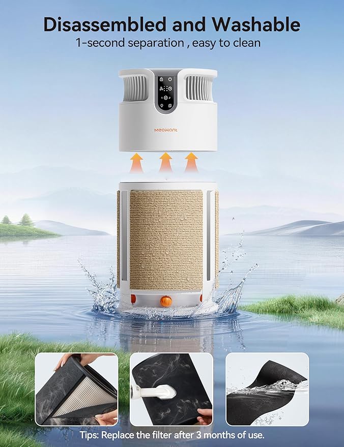 Meowant Pet Air Purifier for Home Large Room,H13 HEPA Filter Up to 3900 Ft²