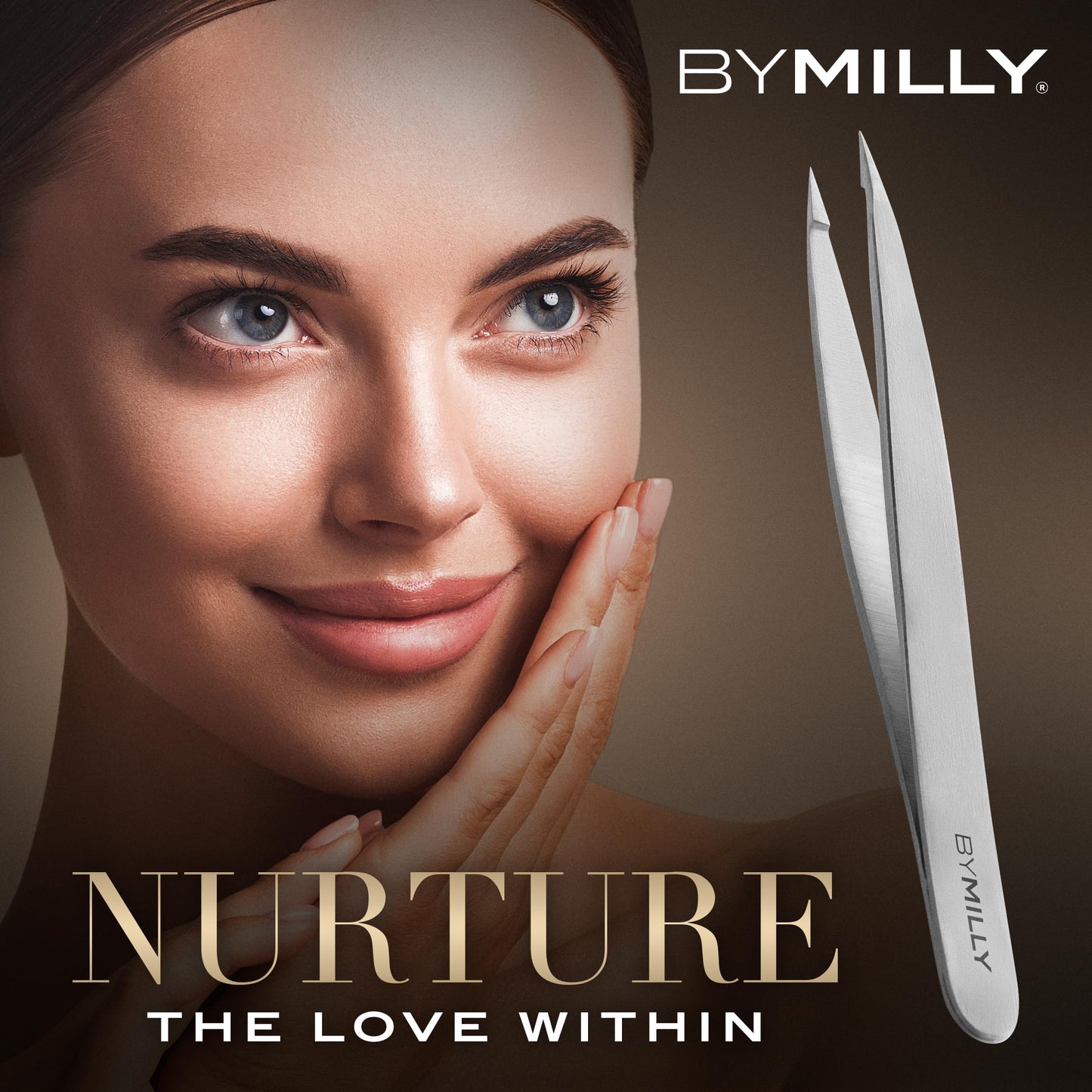 By MILLY Pointed Tweezers | High Carbon Stainless Steel Needle Nose | Fine Point Precision Hair Removal | Perfectly Aligned & Hand-Filed Sharp | Silver