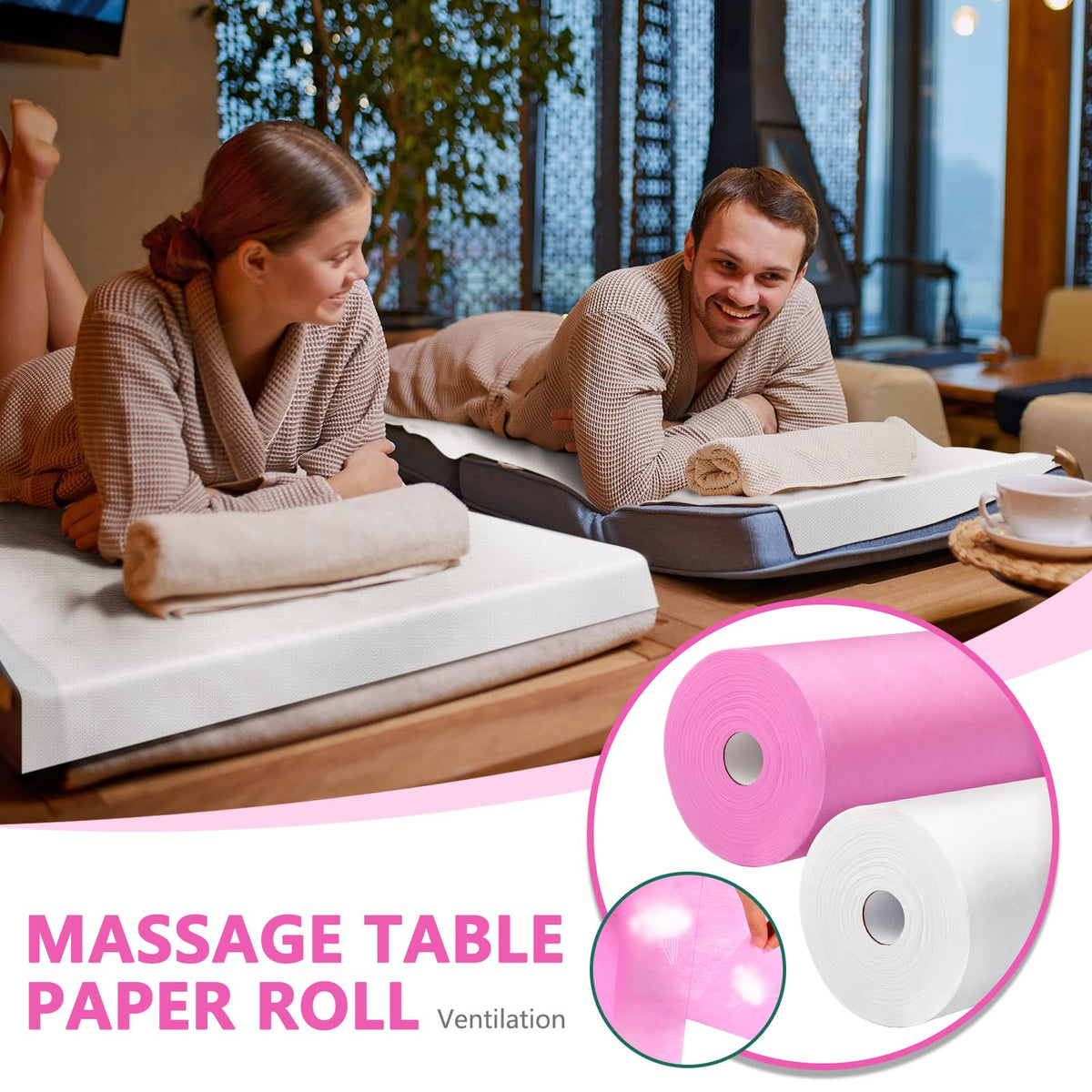 6 Rolls Disposable Non Woven Massage Table Sheets Roll (6 Count)