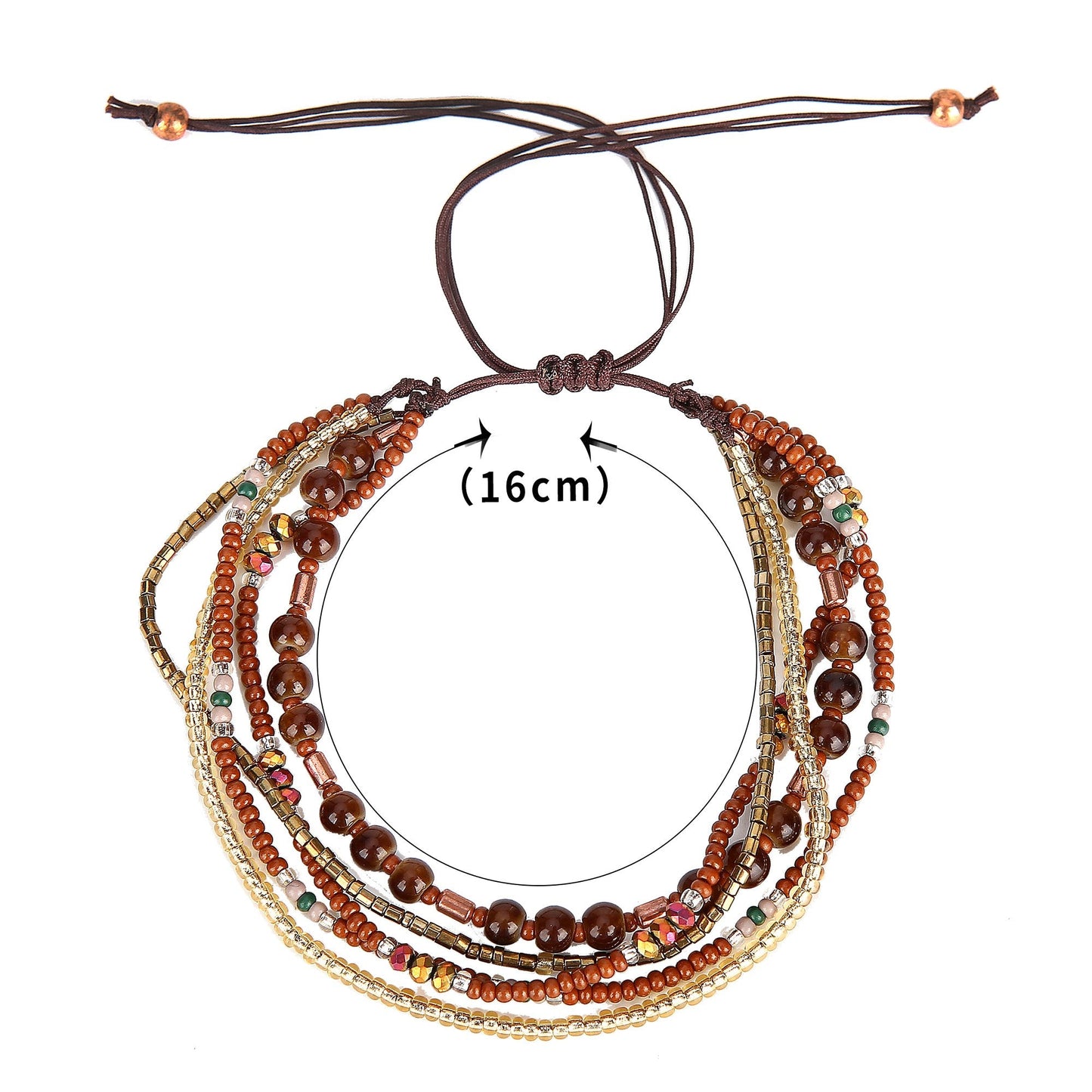 JOYA GIFT Handmade Adjustable Wrap Bracelet Bohemian String Braided Beads Anklets Gifts for Women