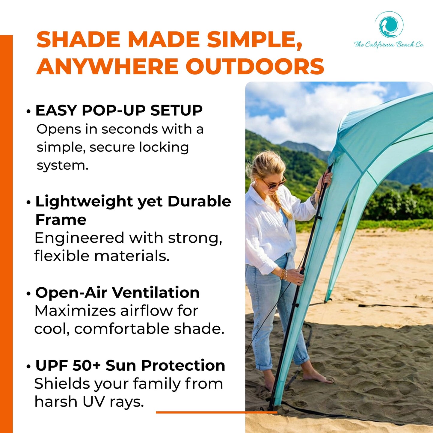 Pop ’N Go® Beach Canopy – Windproof, Beach Tent with Quick Setup, UV Shade, Lightweight & Portable Design – Perfect for Beach Days, Outdoor Play, Camping & Family Adventures (Sweet Mint)