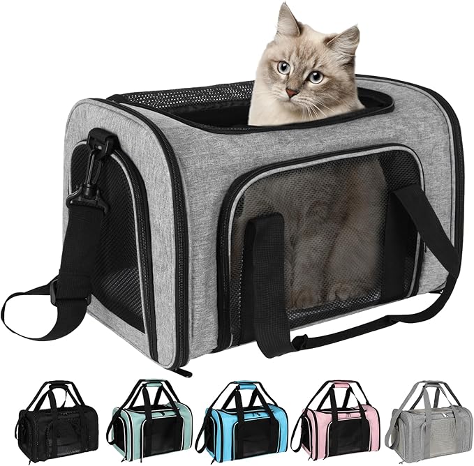 Top tasta Dog Cat Carrier Pet Carriers for Small Medium Large Cats Dogs Carrier Soft Sided Small Puppy Dog Carrier Portable Foldable Airline Approved Dog Cat Travel Carrier Blue Medium