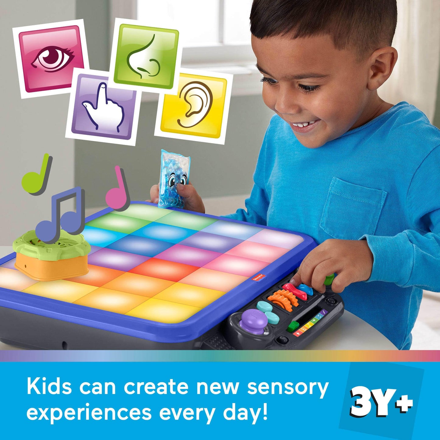 Fisher-Price Learning Toy Sensory Bright Light Station, Activity Table with Games Music & Sounds for Preschool Kids Ages 3+ Years (Amazon Exclusive)