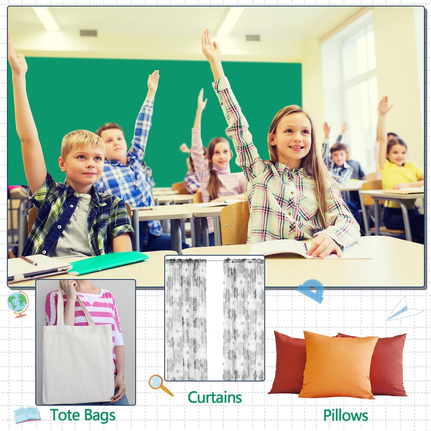 Mindsoft Bulletin Board Fabric 48 '' x 107 '' Class Fabric for Classroom Bulletin Board Pillows School Office Arts Curtains Crafts Wall Decor(Bright Green)