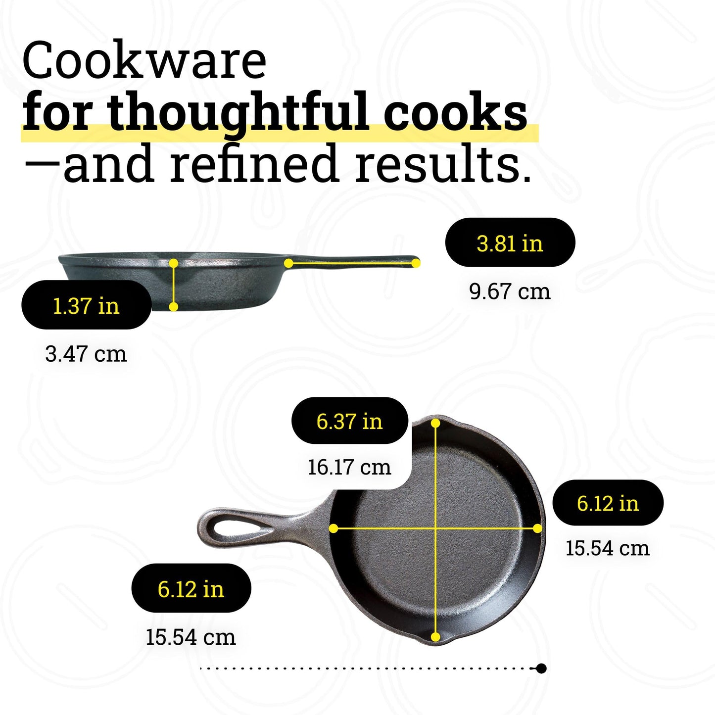 Lodge Seasoned Cast Iron Skillet - PFAS-Free, Non-Toxic Cookware - Use with an Oven, Stove, Grill, or Campfire - Naturally Non-Stick & Oven Safe - 6.5 Inches