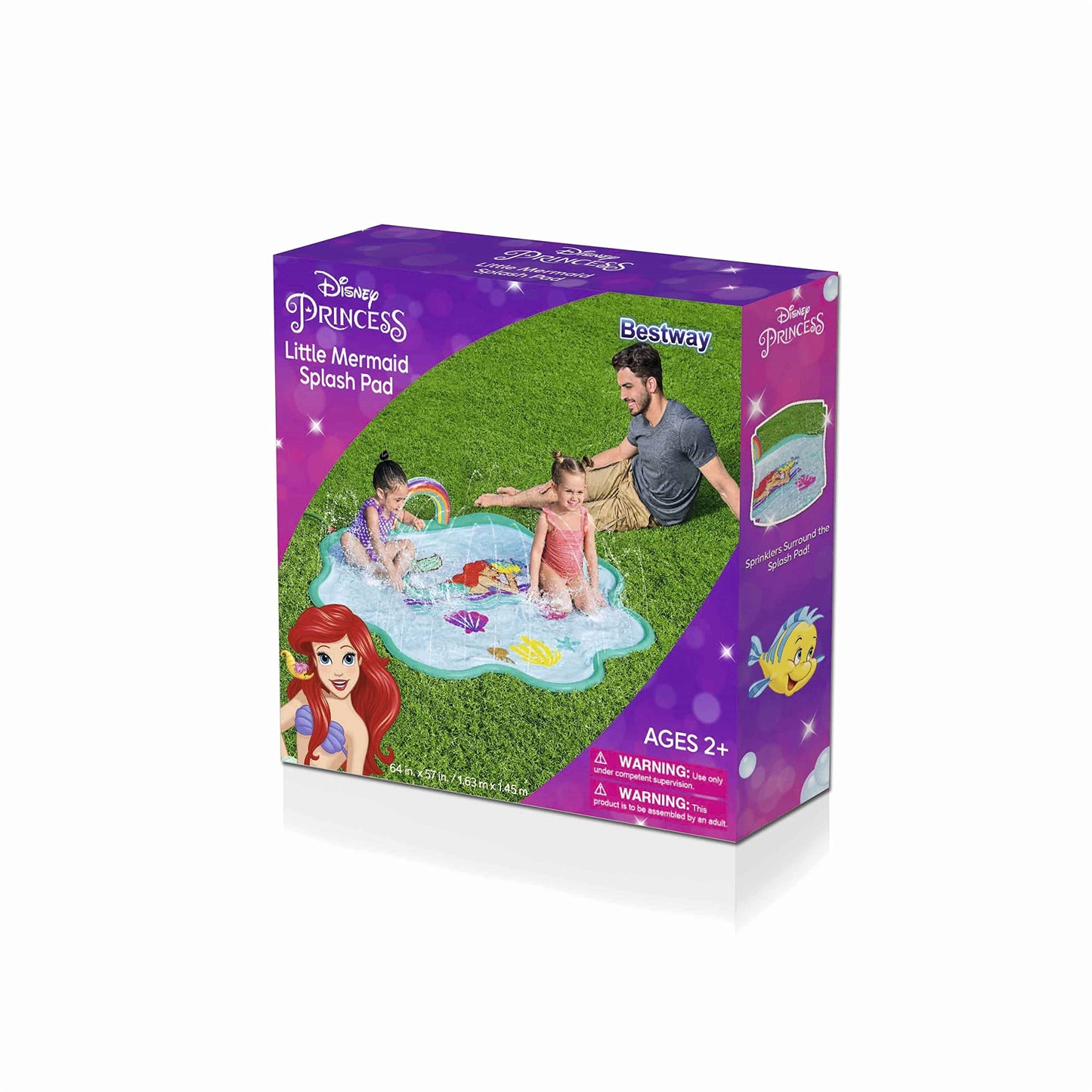Disney Little Mermaid Splash Pad | Outdoor Sprinkler Water Toy for Children | Made for Kids Ages 2 and Up