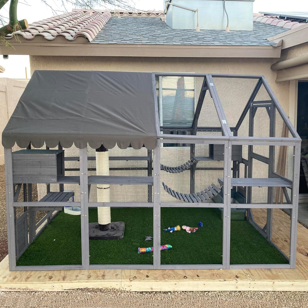 Aivituvin Extra Large Window Catio 5-Level Outdoor Cat Enclosure with Cover