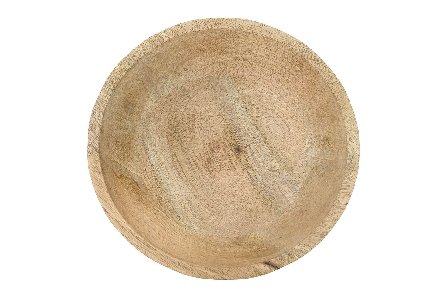 Creative Co-Op Ridged Mango Wood Footed Bowl, Brown