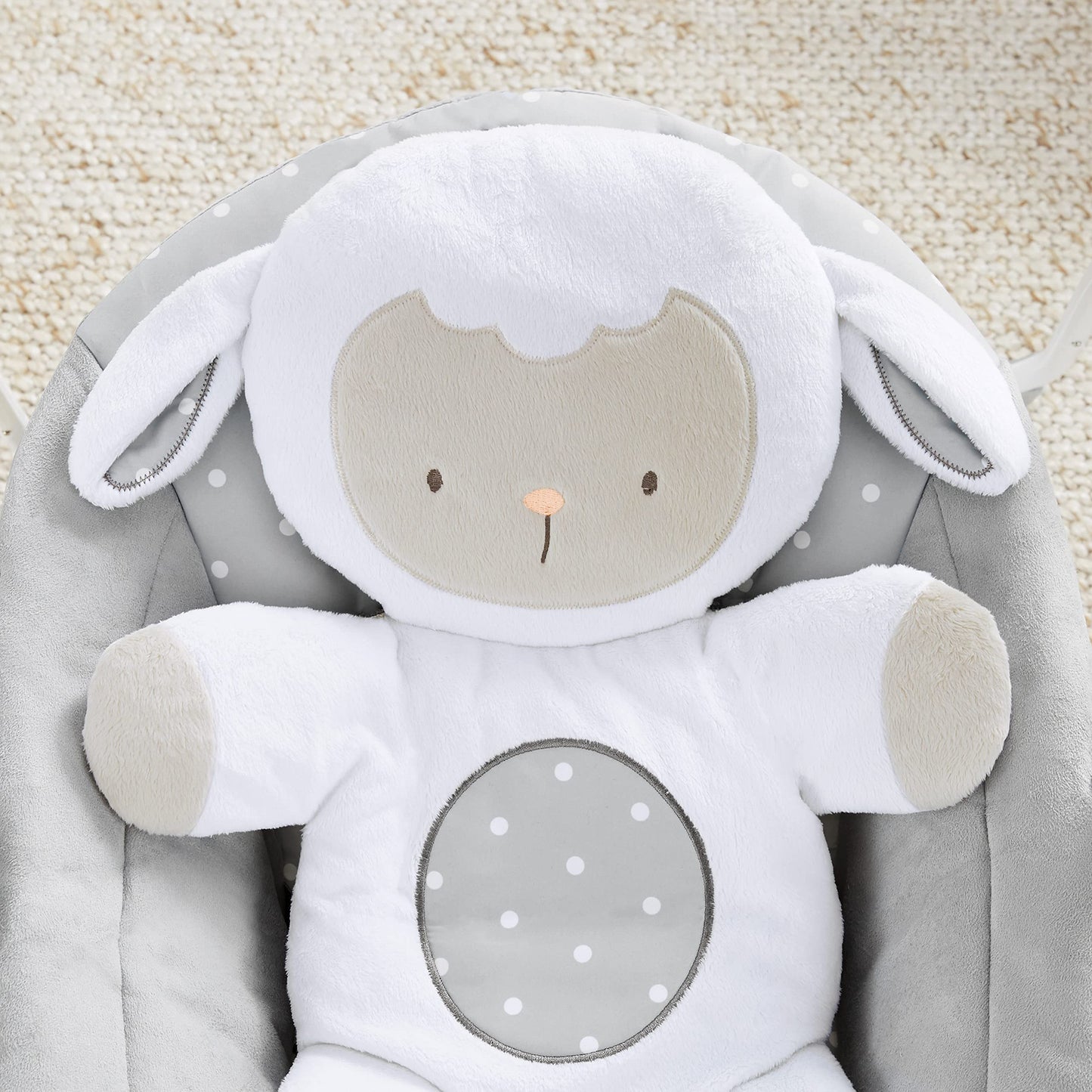 Ingenuity Comfort 2 Go Compact Portable 6-Speed Cushioned Baby Swing with Music, Folds Easy, 0-9 Months 6-20 lbs (Cuddle Lamb)
