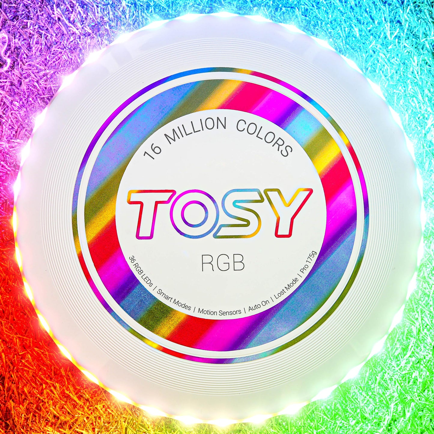 TOSY Bundle of 2 - Flying Disc 108 LEDs - RGB Black + RGB White