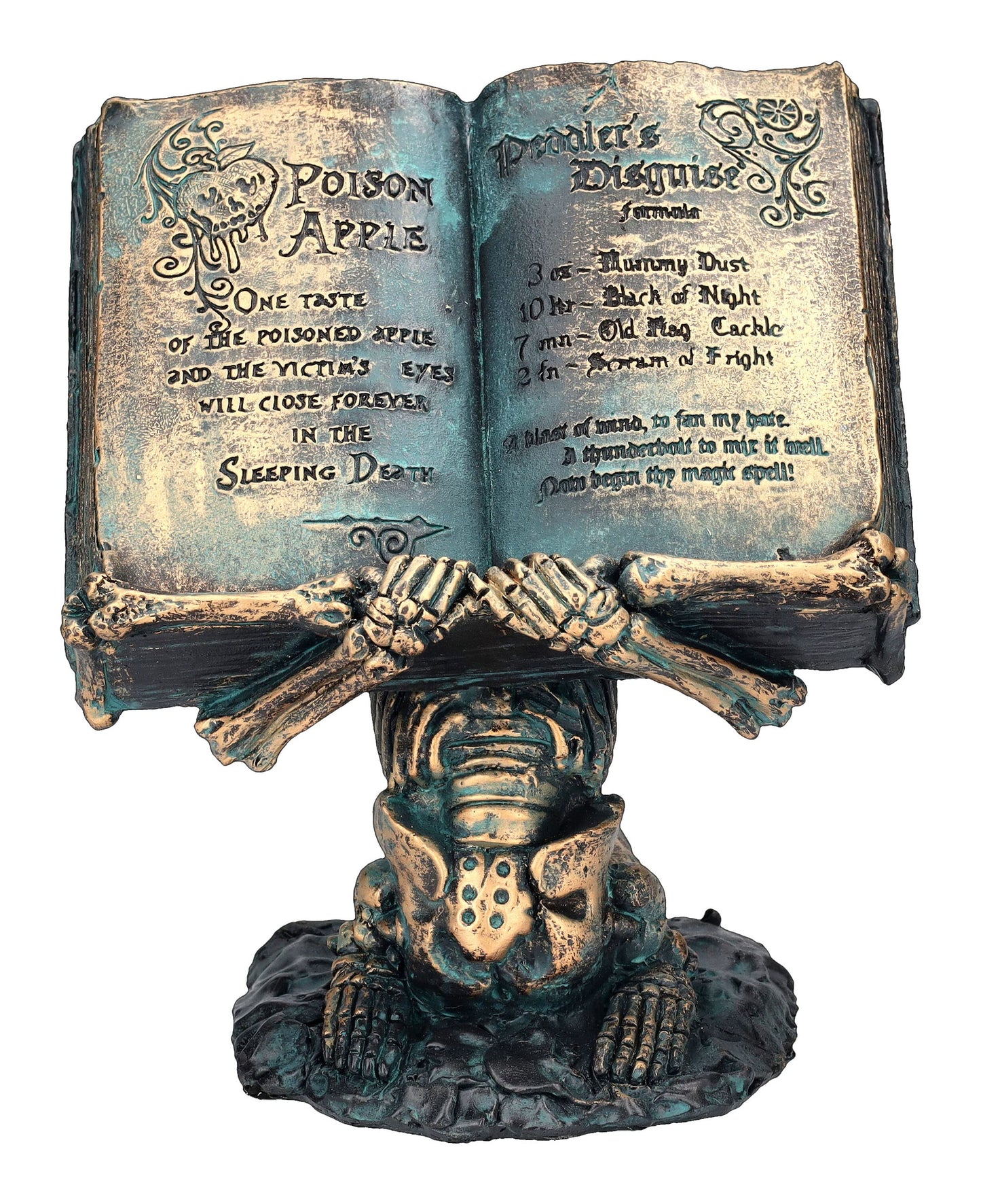 Pacific Giftware Spell Book Skeleton Podium Gothic Horror Home Decor Accent 6.75” Tall
