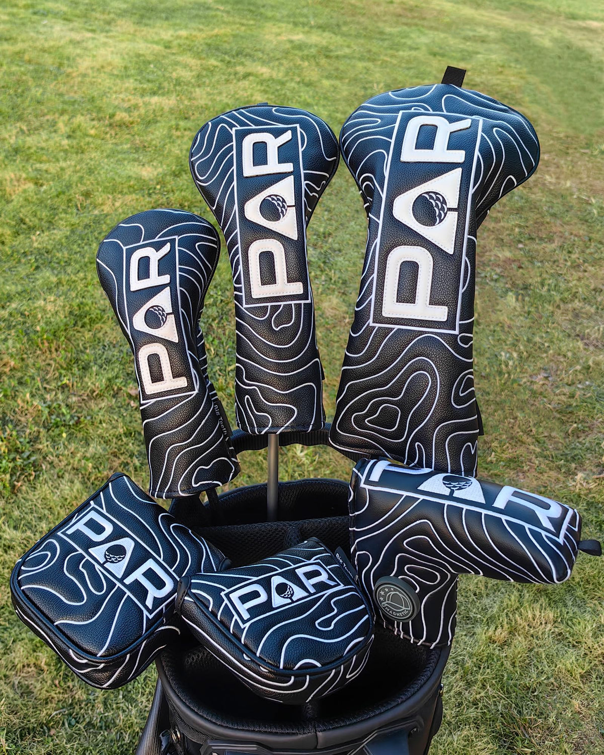 Golf Mallet Putter Cover Pure Black Heel Shafted Mallet Putter Headcover