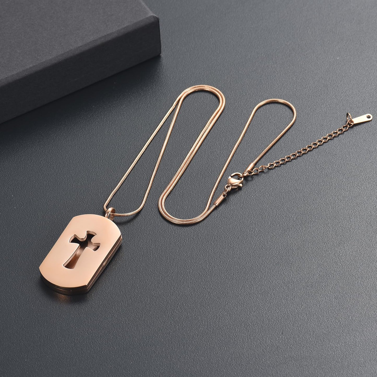 Cross Essential Oil Diffuser Necklace Aromatherapy Pendant Locket Jewelry Stainless Steel Perfume Necklace| 22 Adjustable Chain| 12 Refill Pads| Gift Box