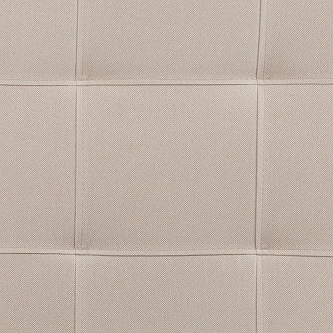 EMMA + OLIVER Quilted Tufted Upholstered Queen Size Headboard in Beige Fabric