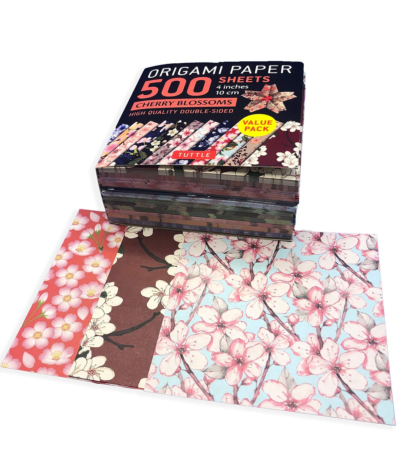 Origami Paper 500 sheets Cherry Blossoms 4" (10 cm): Tuttle Origami Paper: Double-Sided Origami Sheets Printed with 12 Different Illustrated Patterns