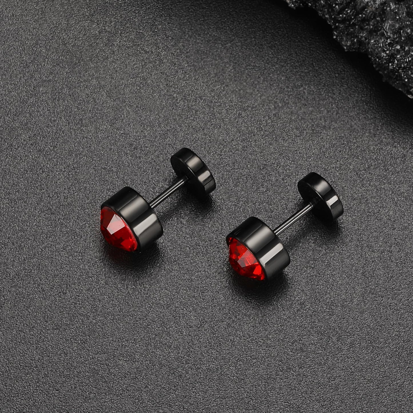 Pack of 3 Titanium Screw Back Stud Earrings for Women Men 20G Hypallergenic, Stainless Steel, Cubic Zirconia