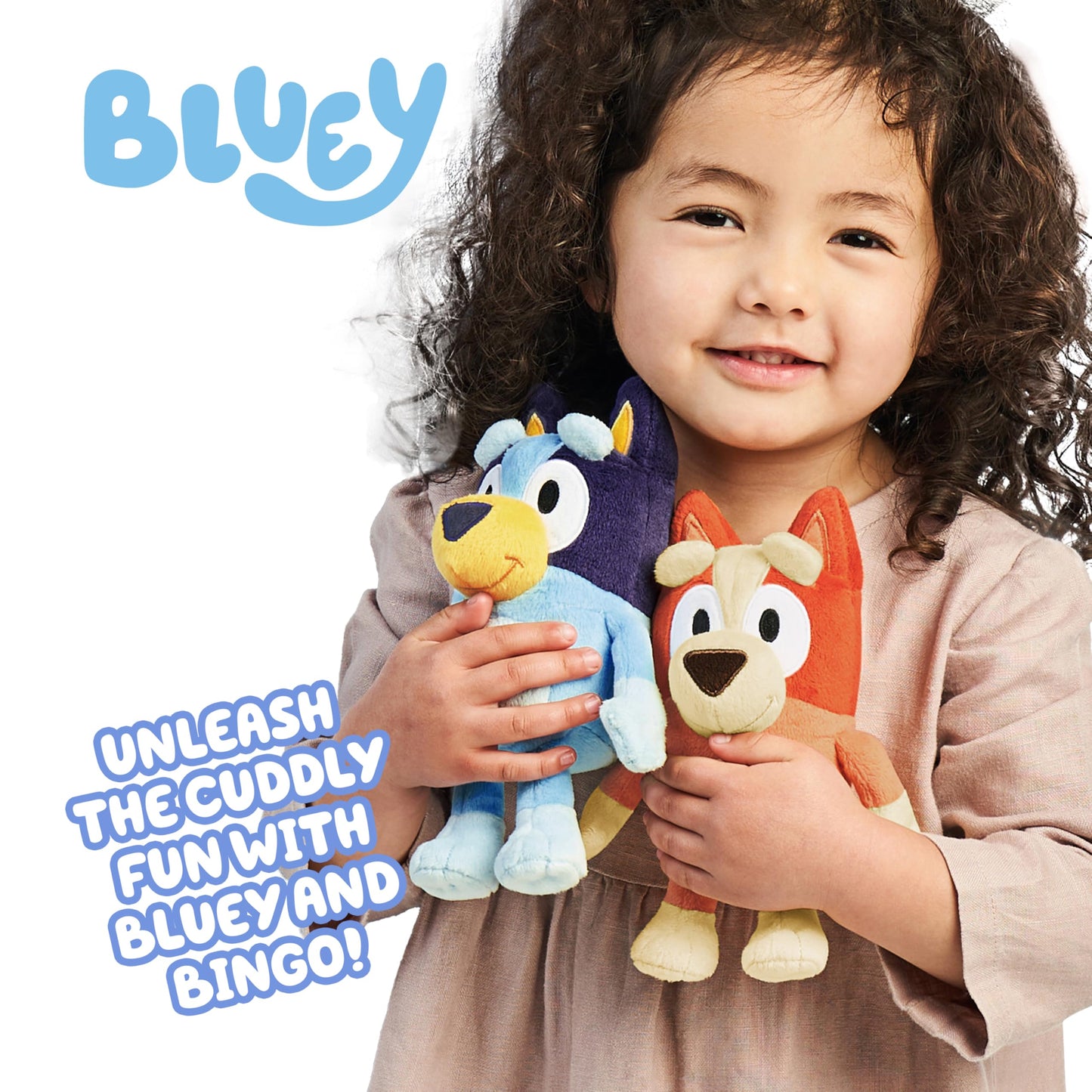Bingo & Bluey Plush Toys Bundle – Exclusive 2-Pack Soft Bluey Toys, Deluxe Fabric, Embroidered Detail, Plush Characters for Show Time or Story Time