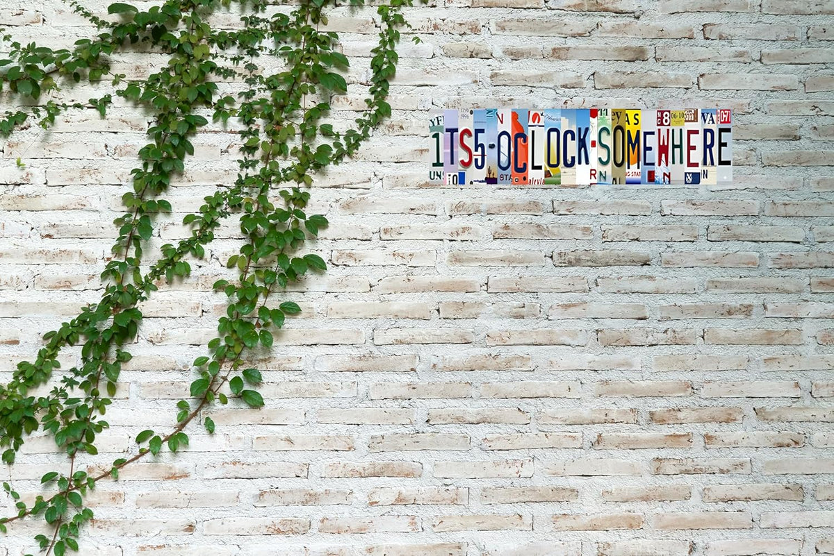 Tin Sign Wall Decor Bar Signs For Bar Decor Its 5 O'Clock Somewhere Sign Funny Vintage Bar Accessories Drinking Signs Gifts for Men16 x 4 Inches