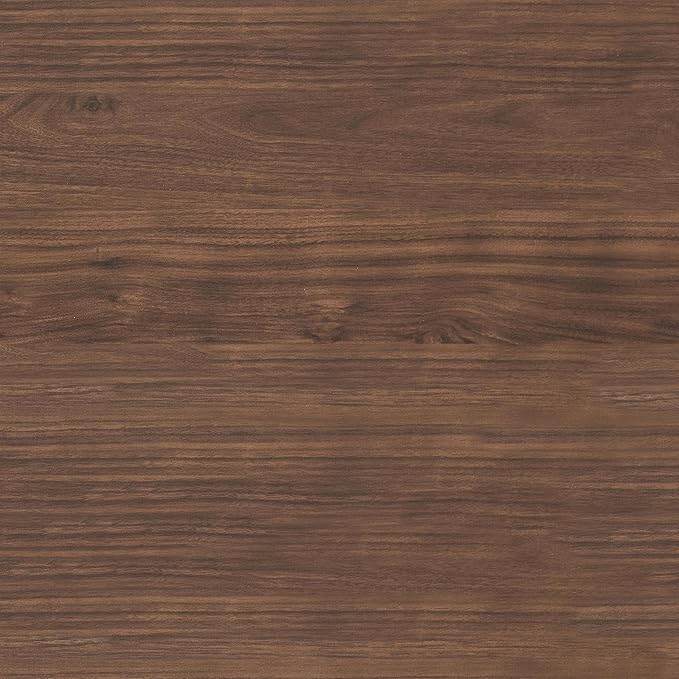 Martha Stewart Noah Home Office Parsons Desk in Walnut Wood Grain with Polished Brass Metal Frame