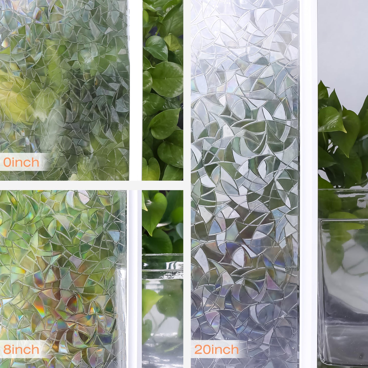 Hilarious Rainbow Privacy Window Film, Stained Vinyl 3D Decorative, Removable Decals, Static Cling Tint Film, Static Window Clings for Glass, Non-Adhesive (17.5'' x 197'')