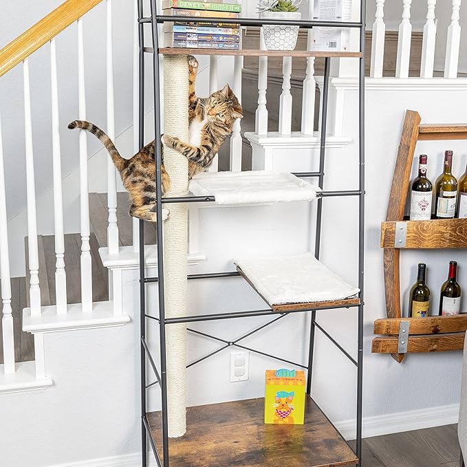 PetFusion VersiCLimb Cat Climber, Tall Scratching Post with Hammock Tower