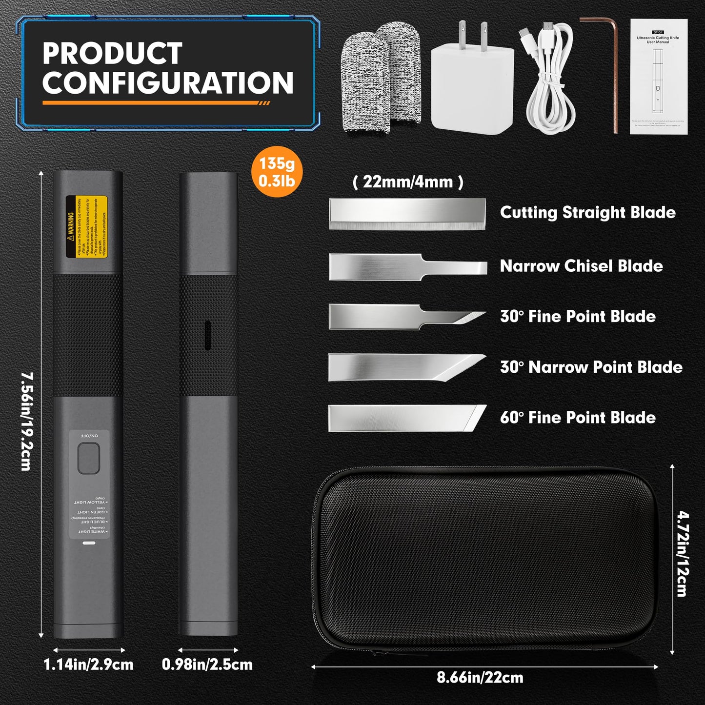 Ultrasonic Cutter, 40kHz High Precision Ultrasonic Cutting Knife, 30W Corded Ultrasonic Knife for Better Cooling, Effortless Support Removal Tool for Resin, Plastic, PCB, Leather, Hobby DIY Craft
