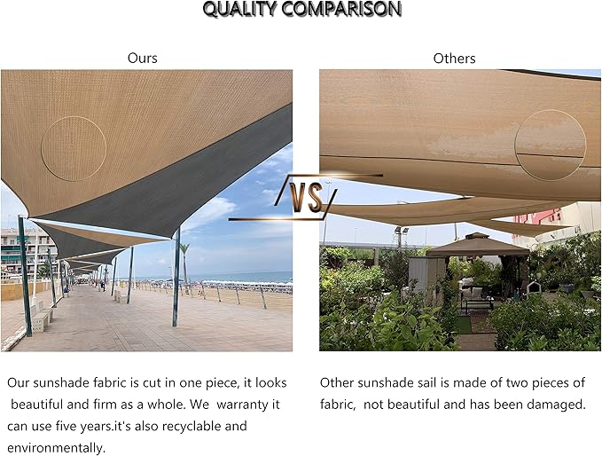 Tronssien Rectangle 16'x16'x23' Sun Shade Sail,95% UV Blockage Canopy Awning for Outdoor Patio and Garden, Yard Activities