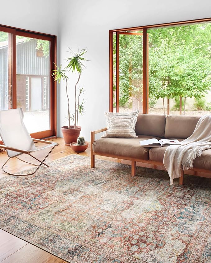 Loloi Loren Collection LQ-14 Brick/Multi 2'-3" x 3'-9" Accent Rug
