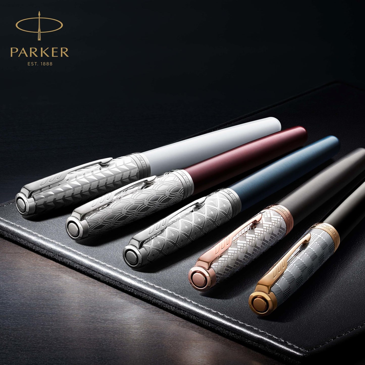 Parker Sonnet Fountain Pen Chiseled Silver with Gold Trim Solid 18k Gold Fine Nib (1931489)