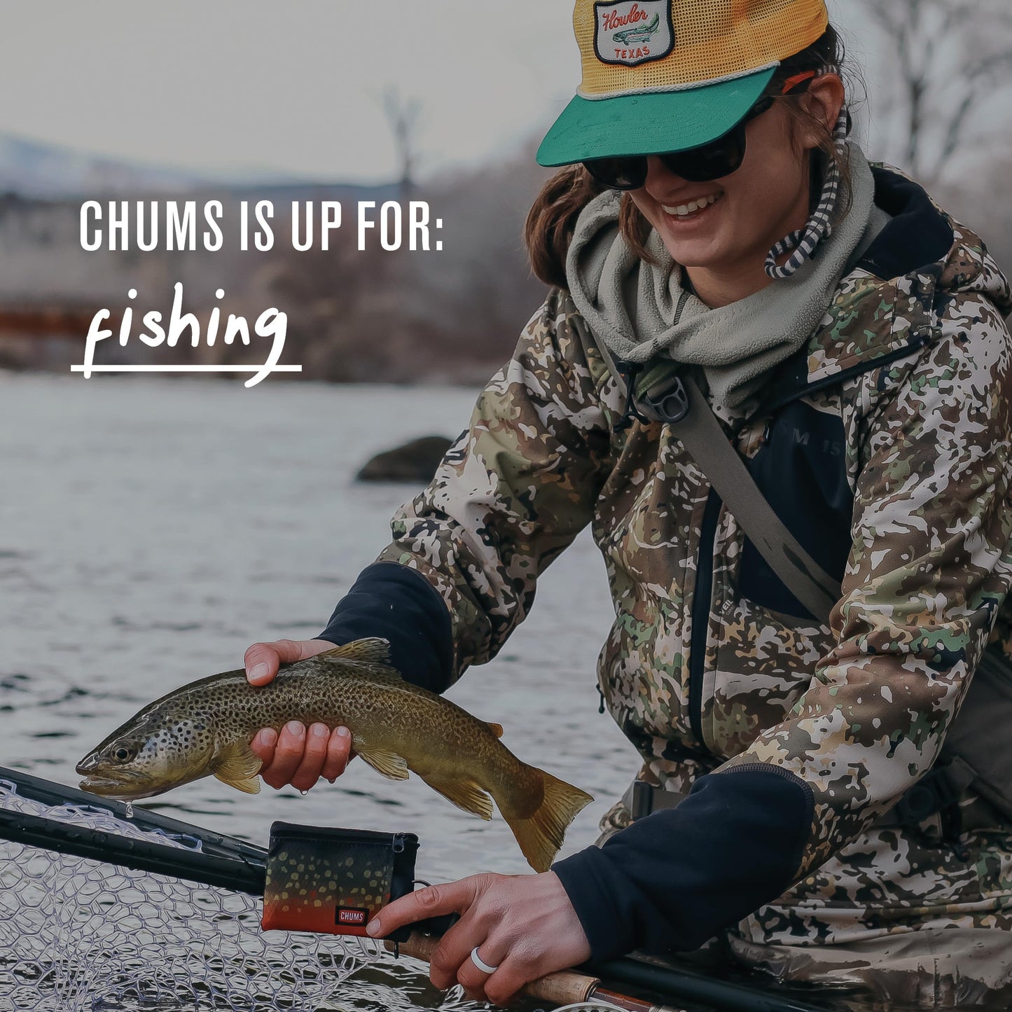 Chums Surfshorts Wallet - Lightweight Slim Wallet with RFID Blocking Card & Clear ID Window - Zippered, Water Resistant w/Key Ring (Berry/Melon)