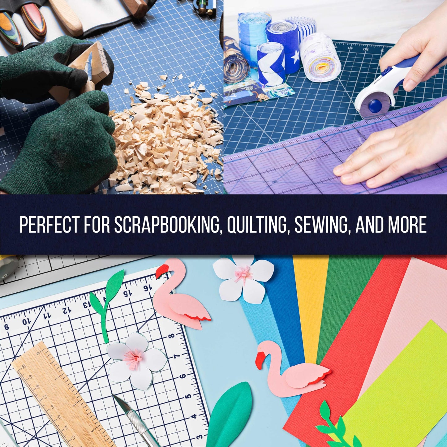 U.S. Art Supply 36" x 48" Self-Healing Cutting Mat 5-Ply - Double-Sided White/Blue Craft Mat, Non-Slip Cutting Mats for Crafts, Sewing, Quilting, Scrapbooking