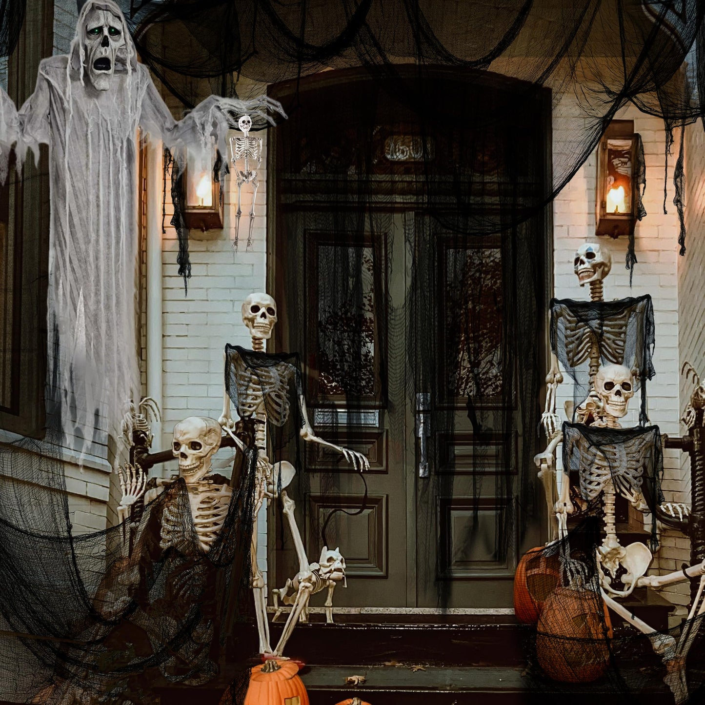 Xgunion Halloween Black Creepy Cloth 315X87 inch Spooky Halloween Cloth Decor