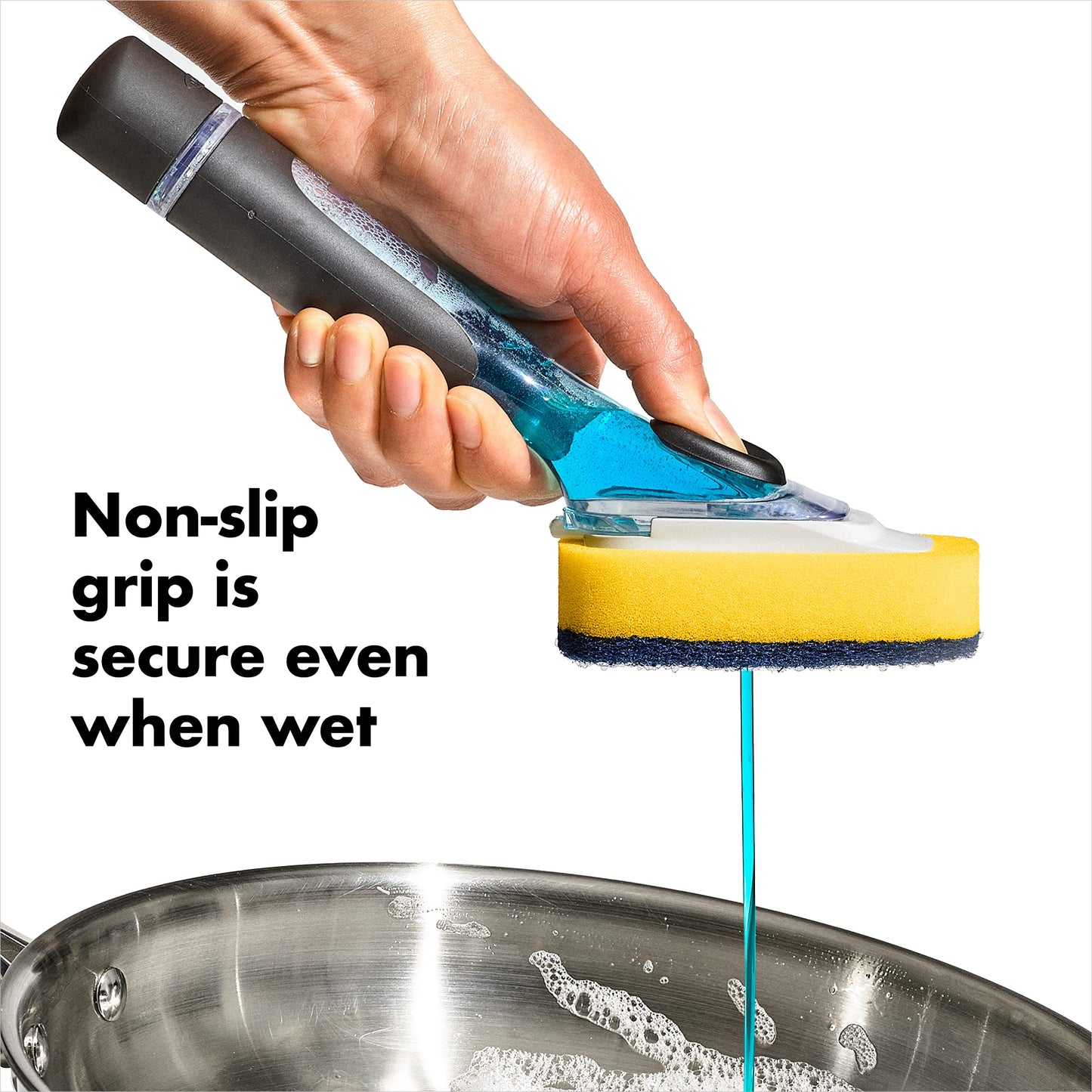 OXO New Good Grips Soap Dispensing Dish Scrub, Yellow