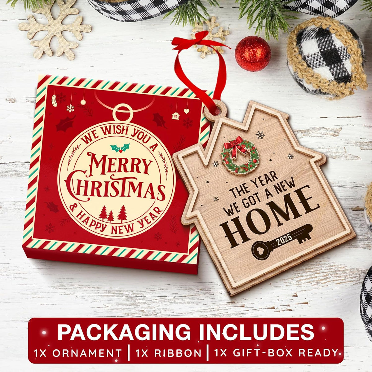 House Warming Gifts, New Home Ornament 2025 - Best Housewarming Gifts New Home 2025 for Owners, Couples, Men, Women - First Home Gift Ideas - Our First Home Ornament for Christmas Tree Glass Keepsake