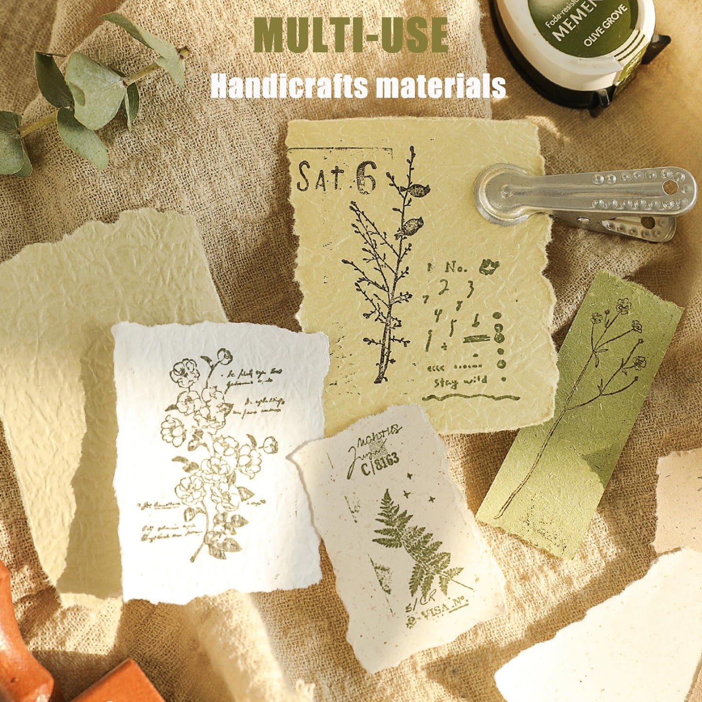 30Pcs Handmade Textured Scrapbook Paper&Mesh Fabric set - Unique A5 sheet Craft Mulberry Special Rice Paper Mix for Scrapbooking Junk Journaling Supplies Card Collage DIY Materials, 5.8x8.2 inches